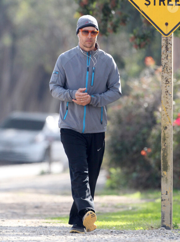 Matthew McConaughey fait son footing, le vendredi 3 janvier 2014 à Malibu.