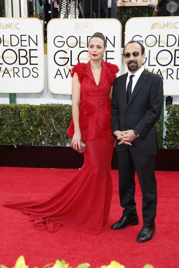 Bérénice Bejo et Asghar Farhadi (Le Passé) lors de la cérémonie des Golden Globes à Los Angeles le 12 janvier 2014