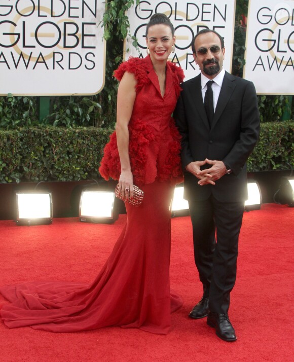 Bérénice Bejo et le réalisateur du Passé Asghar Farhadi lors de la cérémonie des Golden Globes à Los Angeles le 12 janvier 2014