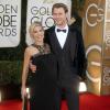 Chris Hemsworth et sa femme Elsa Pataky enceinte lors des Golden Globe Awards au Beverly Hilton de Beverly Hills, Los Angeles, le 12 janvier 2014.