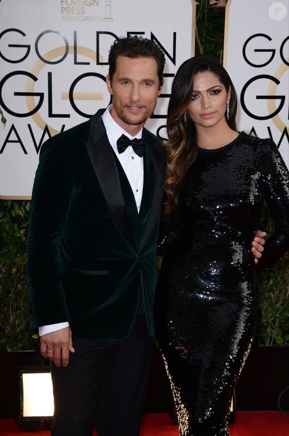 Matthew McConaughey et Camila Alves lors des Golden Globe Awards au Beverly Hilton de Beverly Hills, Los Angeles, le 12 janvier 2014.