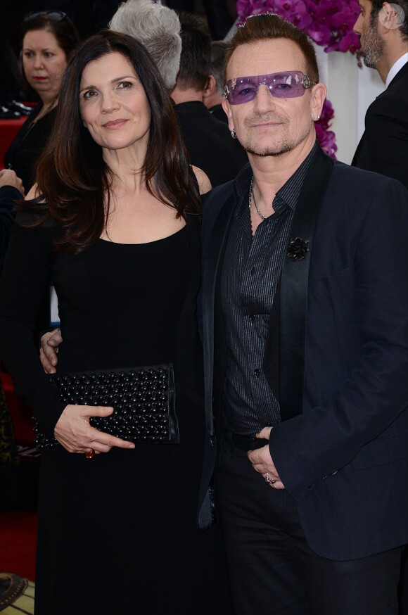 Bono et Alison Hewson lors des Golden Globe Awards au Beverly Hilton de Beverly Hills, Los Angeles, le 12 janvier 2014.