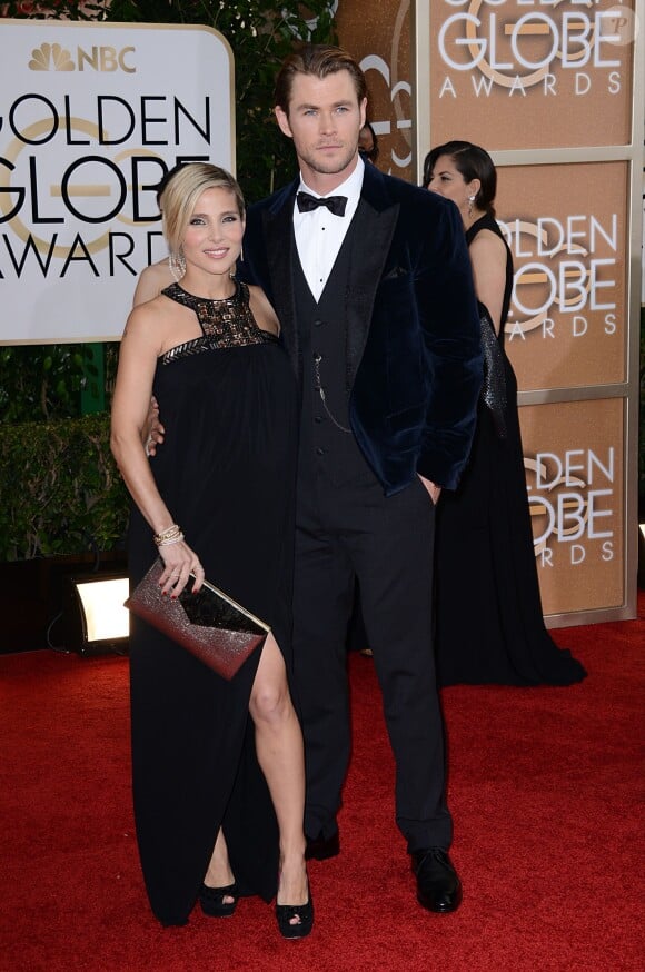 Chris Hemsworth et Elsa Pataky lors des Golden Globe Awards au Beverly Hilton de Beverly Hills, Los Angeles, le 12 janvier 2014.
