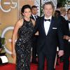 Matt Damon et sa femme Luciana Barroso lors des Golden Globe Awards au Beverly Hilton de Beverly Hills, Los Angeles, le 12 janvier 2014.