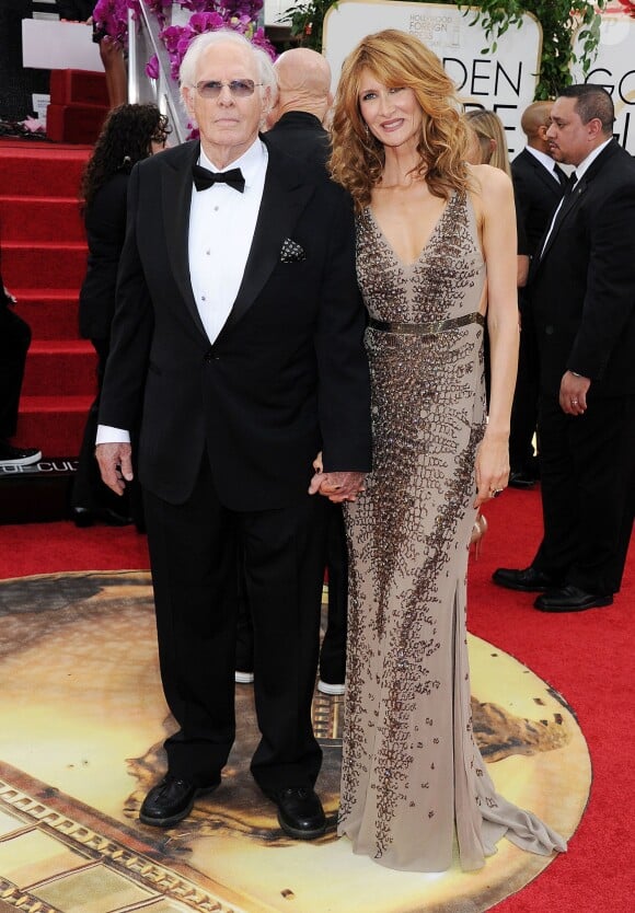 Laura Dern et son père Bruce lors des Golden Globe Awards au Beverly Hilton de Beverly Hills, Los Angeles, le 12 janvier 2014.