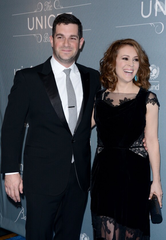 David Bugliari et Alyssa Milano complices et amoureux lors du gala UNICEF à Beverly Hills, le 14 janvier 2014.