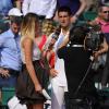 Tatiana Golovin et Novak Djokovic lors du Masters de Monte-Carlo à Monaco le 17 avril 2013
