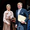 Le roi Willem-Alexander et la reine Maxima des Pays-Bas à Amsterdam le 15 janvier 2014 pour la réception du Nouvel An.