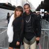 Elaina Watley et Victor Cruz arrivent à la Halle Freyssinet pour assister au défilé Givenchy automne-hiver 2014-2015. Paris, le 17 janvier 2014.