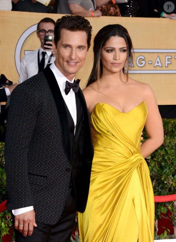 Camila Alves et Matthew McConaughey aux Screen Actors Guild Awards à Los Angeles, le 18 janvier 2014.