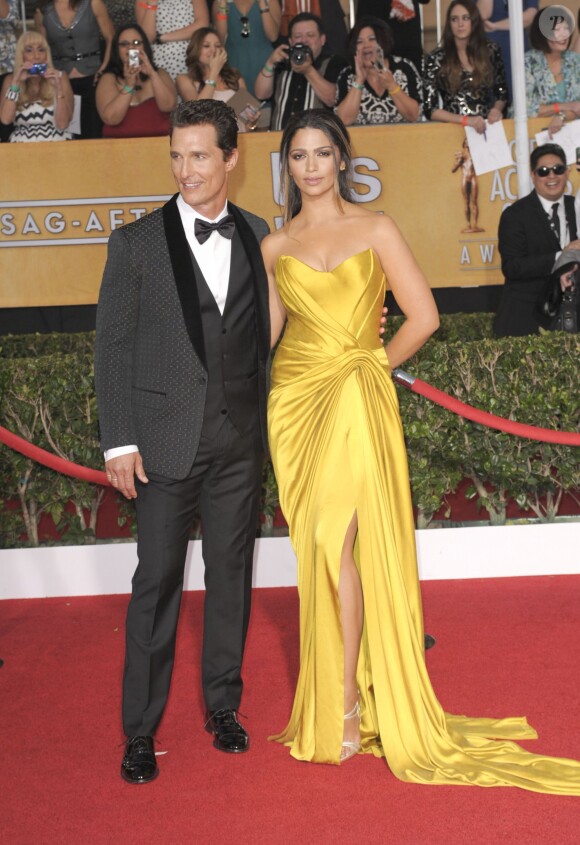 Camila Alves et Matthew McConaughey aux Screen Actors Guild Awards à Los Angeles, le 18 janvier 2014.