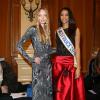 Tatiana Dyagileva (Tania Dziahileva) et Flora Coquerel (Miss France 2014) au défilé de mode Oscar Carvallo Haute Couture Printemps-Ete 2014, à la mairie du 4e arrondissement à Paris, le 21 janvier 2014