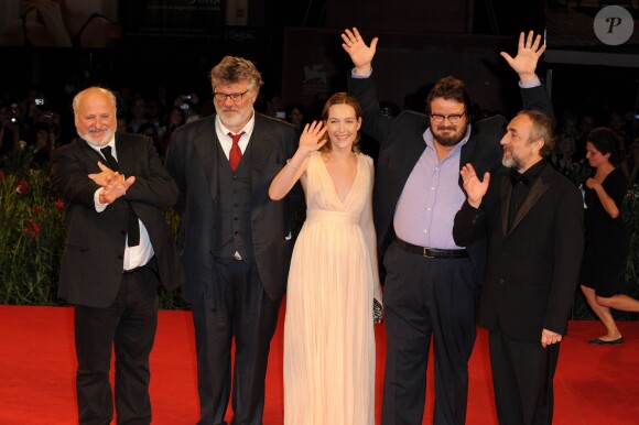 Marco Messeri, Carlo Mazzacurati, Cristiana Capotondi, Giuseppe Battiston et Silvio Orlando lors de la présentation du film 'La Passione' lors de la Mostra de Venise le 4 septembre 2010