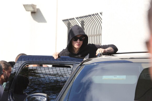 Justin Bieber à sa sortie de prison à Miami, le 23 janvier 2014.