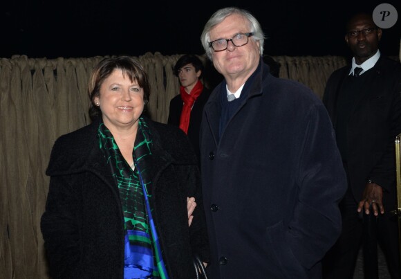 Martine Aubry et son mari Jean-Louis Brochen - Exclusif - Nuit de Chine au Grand Palais à Paris, le 27 janvier 2014.