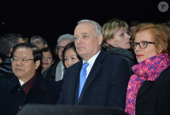 Cai Wu (ministre de la culture en Chine), Jean-Marc Ayrault et sa femme Brigitte - Exclusif - Nuit de Chine au Grand Palais à Paris, le 27 janvier 2014.