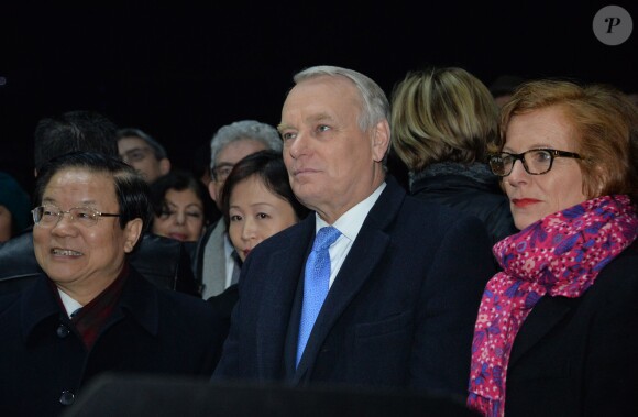 Cai Wu (ministre de la culture en Chine) et Jean-Marc Ayrault et sa femme Brigitte - Exclusif - Nuit de Chine au Grand Palais à Paris, le 27 janvier 2014.