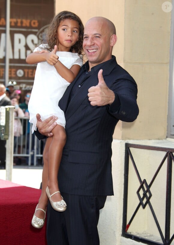 Vin Diesel et sa fille Hania Riley à Hollywood. Le 26 août 2013.