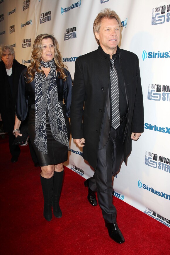 Dorothea Hurley et Jon Bon Jovi assistent à la soirée d'anniversaire d'Howard Stern à l'Hammerstein Ballroom. New York, le 31 janvier 2014.