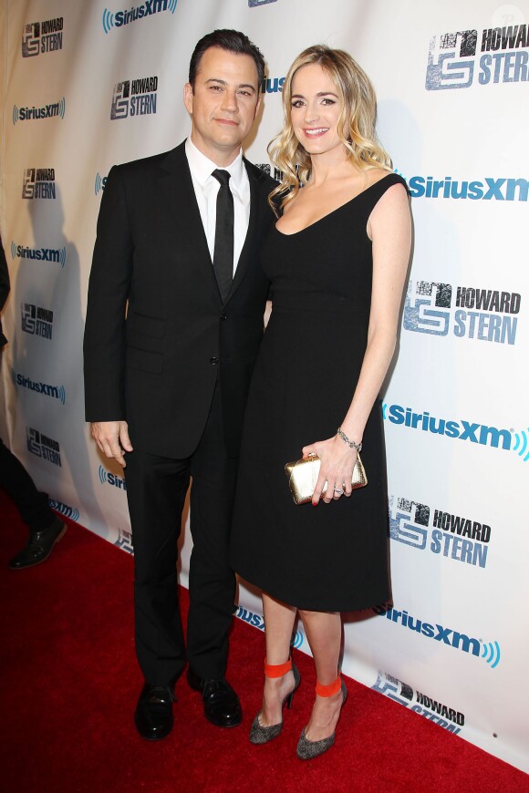 Jimmy Kimmel et Molly McNearney assistent à la soirée d'anniversaire d'Howard Stern à l'Hammerstein Ballroom. New York, le 31 janvier 2014.