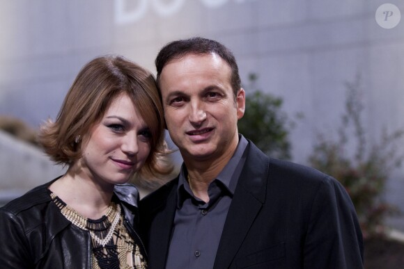 Emilie Dequenne amoureuse avec son compagnon Michel Ferracci à la 4ème Cérémonie des Magritte du Cinéma, au Square à Bruxelles, le 1er février 2014.