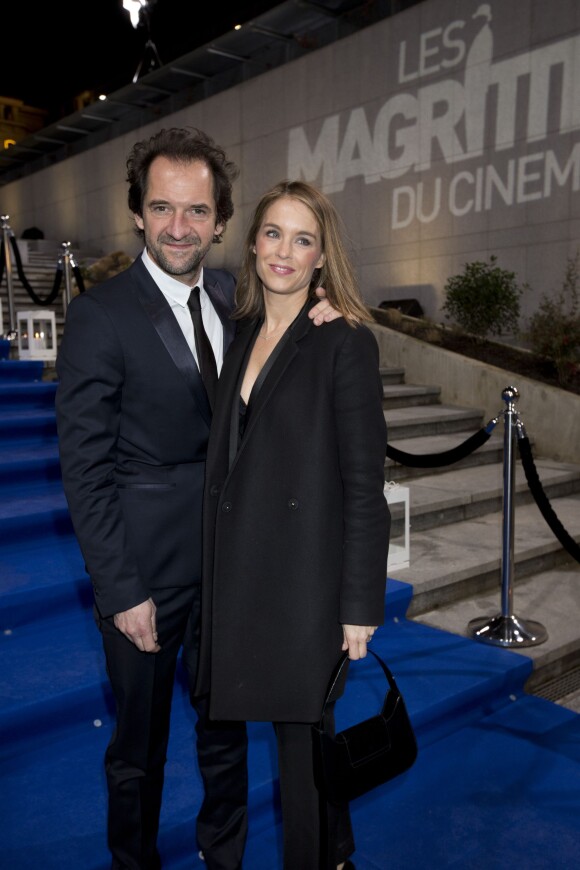 Stéphane De Groodt et sa femme Odile d'Oultremont à la 4ème Cérémonie des Magritte du Cinéma, au Square à Bruxelles, le 1er février 2014.