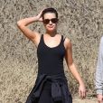 La jolie Lea Michele va faire une randonnée avec ses parents Marc et Edith au Runyon Canyon à Los Angeles, le 3 février 2014.
