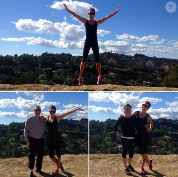 Lea Michele et ses parents font une randonnée à Los Angeles, le 3 février 2014.
