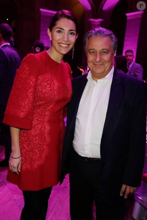 Caterina Murino et Christian Clavier lors de la 21e cérémonie des trophées du "Film Français" au palais Brongniart à Paris le 4 février 2014