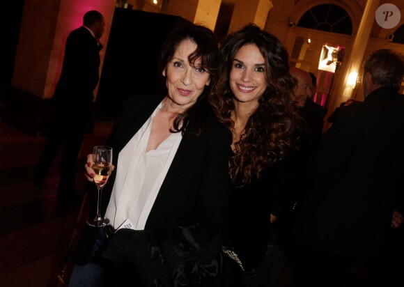 Barbara Cabrita et Chantal Lauby lors de la 21e cérémonie des trophées du "Film Français" au palais Brongniart à Paris le 4 février 2014