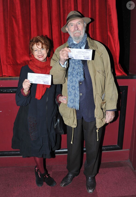 Jean Pierre Marielle et sa femme Agathe Natanson - Dernier spectacle de Guy Bedos à l'Olympia "La Der des der" à Paris, le 23 décembre 2013.