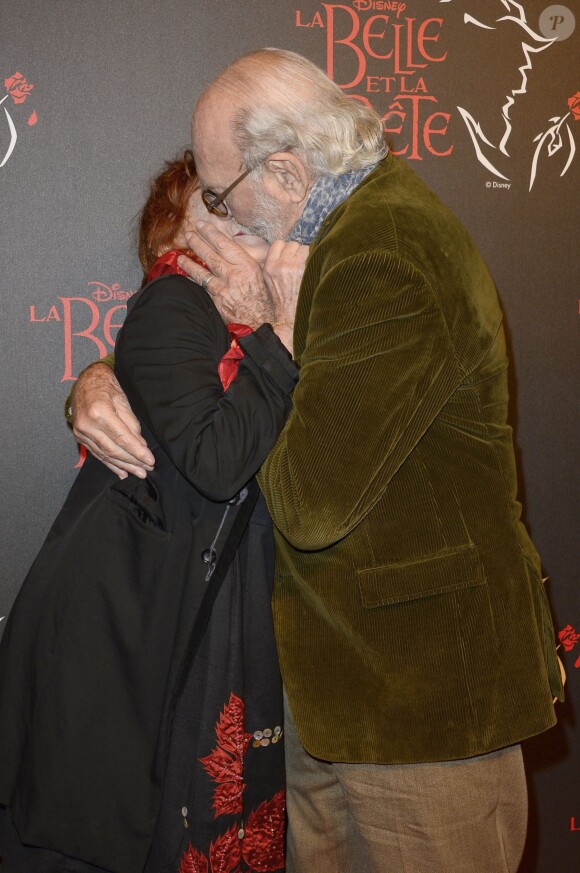 Jean-Pierre Marielle et sa femme Agathe Natanson - Générale de la comédie musicale "La Belle et la Bête" au Théâtre Mogador à Paris le 24 octobre 2013.