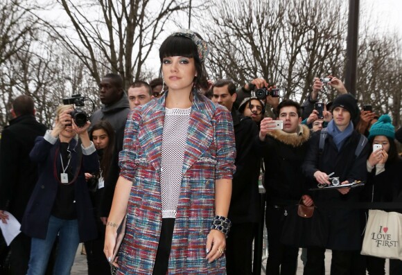 Lily Allen - Défilé haute couture printemps-été 2014 "Chanel" au Grand Palais à Paris. Le 21 janvier 2014.