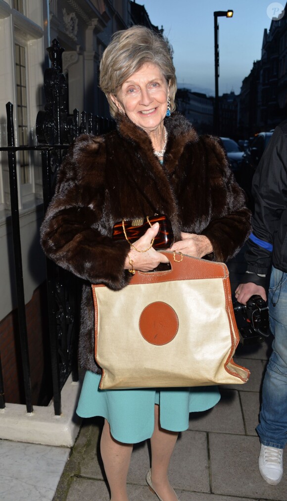 Janie Stevens, la grand-mère de Chloe Delevingne, lors du Mariage de Chloe Delevingne et d'Ed Grant à Londres le 7 février 2014.