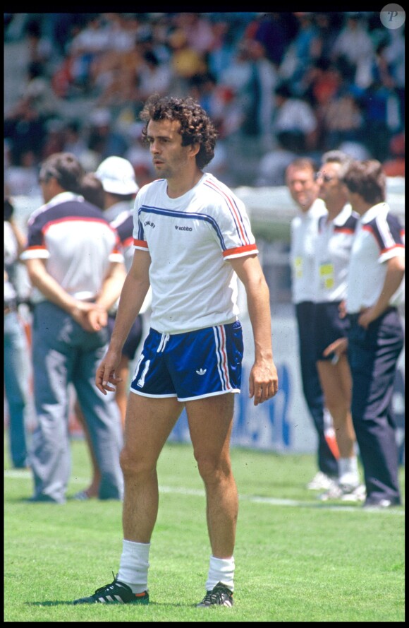 Michel Platini lors de la Coupe du monde 1986 au Méxique le 10 juin 1986. 
