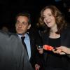Nicolas Sarkozy et Nathalie Kosciusko-Morizet lors du premier grand meeting de NKM au gymnase Japy, à Paris le 10 février 2014