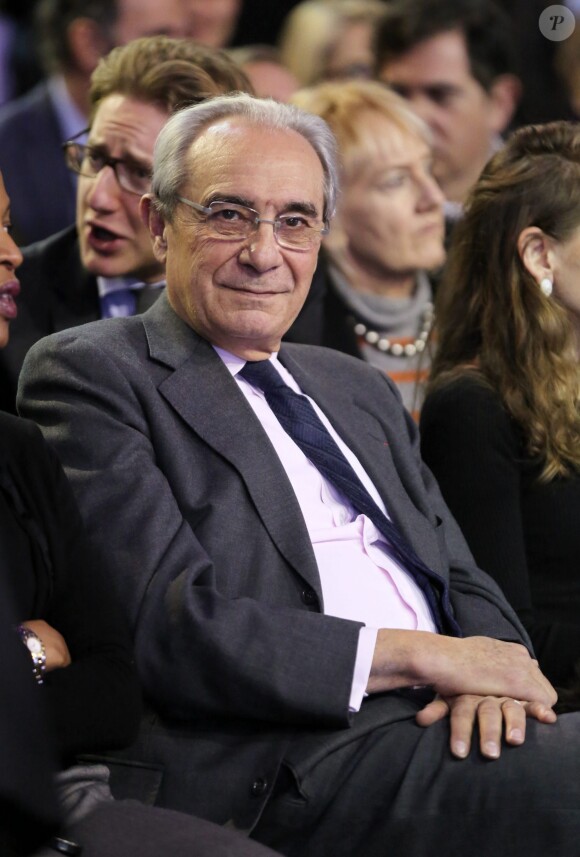 Bernard Debré lors du 1er grand meeting de Nathalie Kosciusko-Morizet au gymnase Japy, dans le cadre des prochaines élections municipales à Paris le 10 février 2014