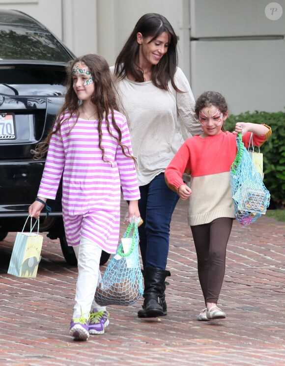 Soleil Moon Frye et ses enfants Poet Goldberg et Jagger Goldberg à Beverly Hills, le 14 avril 2013.