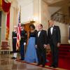 Barack Obama, Michelle Obama et François Hollande lors du dîner d'Etat organisé à la Maison Blanche à Washington, le 11 février 2014.