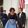 Barack Obama et Michelle Obama lors du dîner d'Etat organisé à la Maison Blanche à Washington, le 11 février 2014.