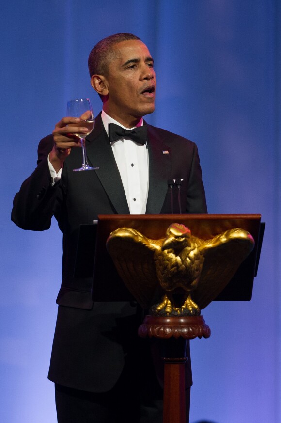 Barack Obama lors du dîner d'Etat organisé à la Maison Blanche à Washington, le 11 février 2014.