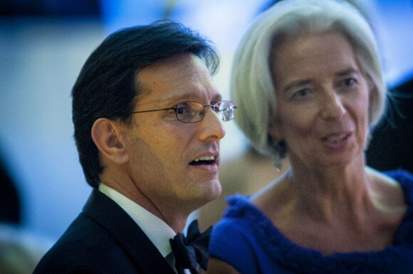 Eric Cantor et Christine Lagarde lors du dîner d'Etat organisé à la Maison Blanche à Washington, le 11 février 2014.