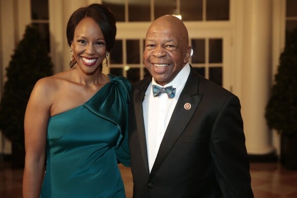 Elijah Cummings et Maya Rockeymoore Cummings  lors du dîner d'Etat organisé à la Maison Blanche à Washington, le 11 février 2014.