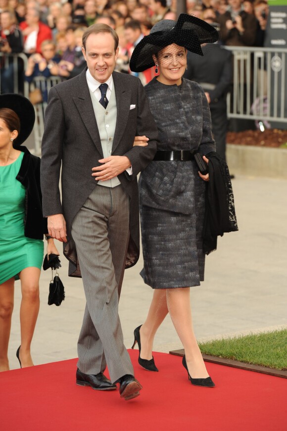 Le prince Jean d'Orléans et la princesse Philomena le 20 octobre 2012 au Luxembourg lors du mariage du grand-duc héritier Guillaume et de la comtesse Stéphanie.