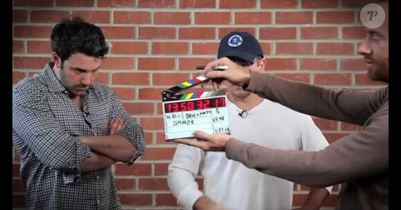 Ben Affleck et Matt Damon tournent dans un spot publicitaire pour une opération de charité.