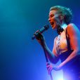 Kylie Minogue en concert à la Gaîté Lyrique pour le "Colette french kiss Love Music Night" à Paris, le 14 février 2014.