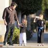 Ben Affleck emmène ses filles Violet et Seraphina déguster un Frozen Yogurt après leur cours de karaté à Santa Monica, le 12 février 2014.