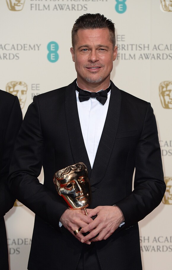 Brad Pitt a été récompensé avec l'équipe du film 12 Years a Slave aux BAFTA, le 16 février 2014 à Londres.