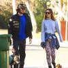 Exclusif - Leighton Meester et son fiancé Adam Brody dans les rues de Los Angeles, le 22 décembre 2013.