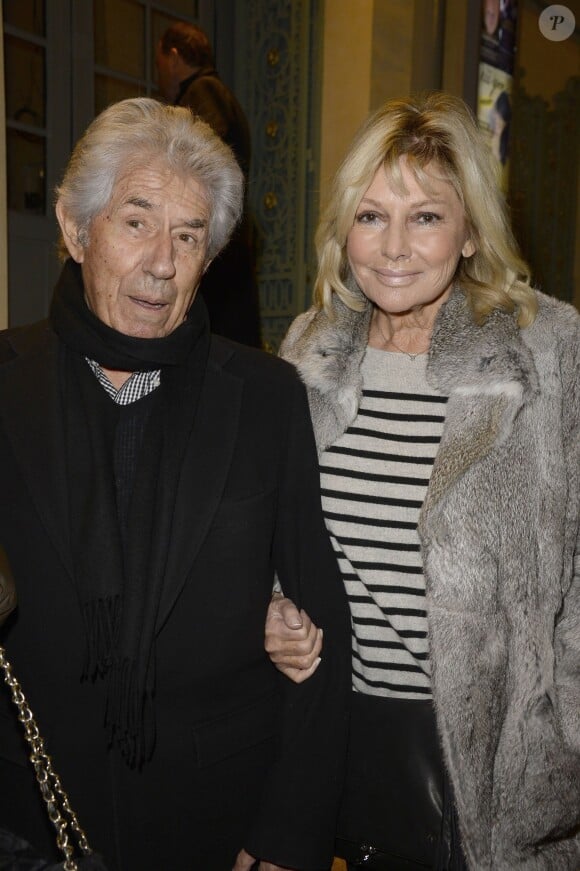 Philippe Gildas et sa femme Maryse Gildas lors de la générale de la pièce "L'Appel de Londres" au Théâtre du Gymnase à Paris, le 19 février 2014